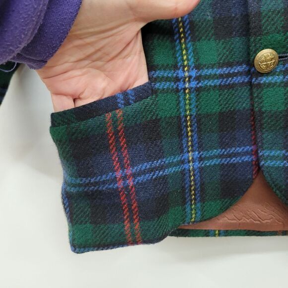 Vintage Sakowitz Elegant Heir Wool Plaid Lined Children's Suit Jacket Blazer - Picture 6 of 15